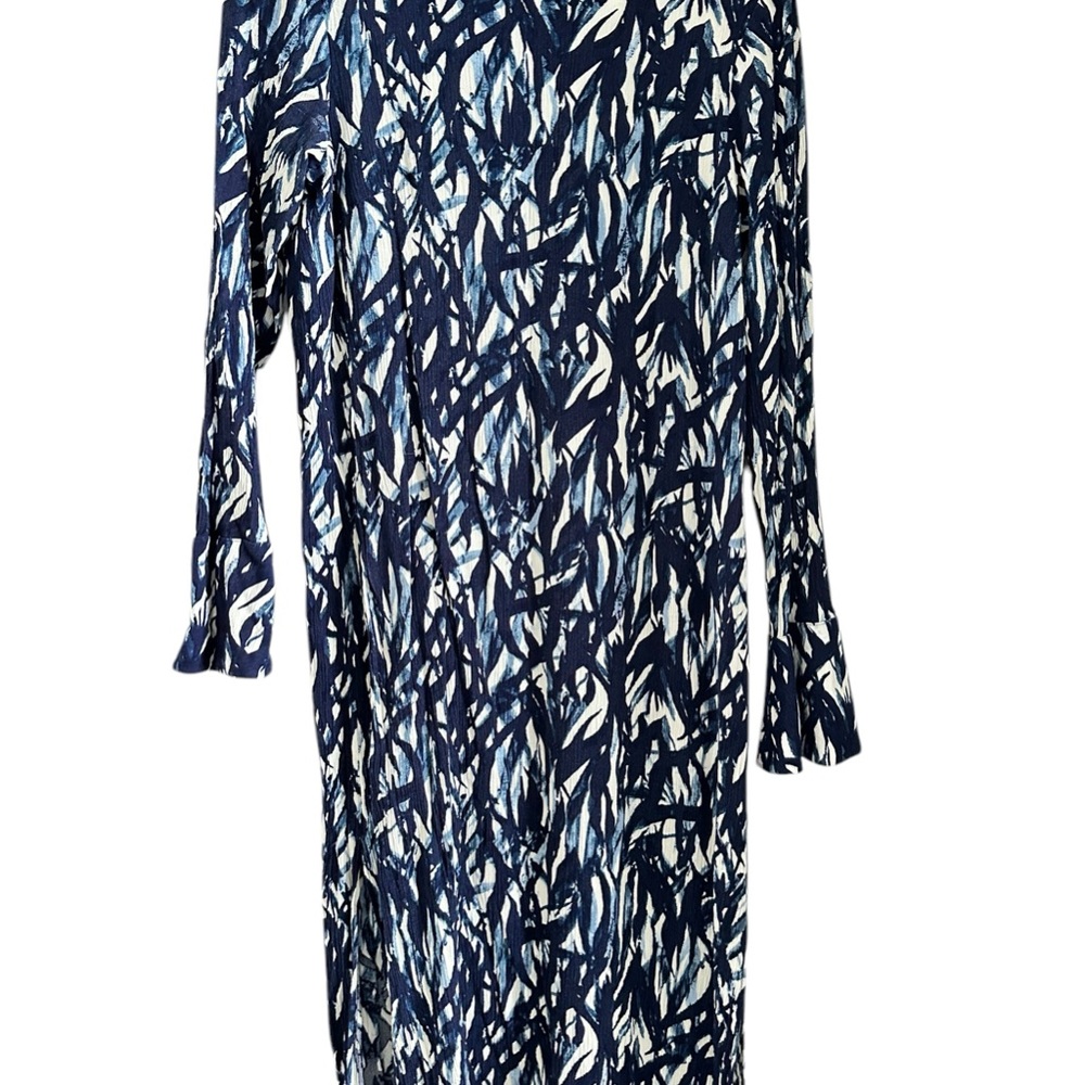 H&M Blue Sheath Dress with Bishop Sleeves